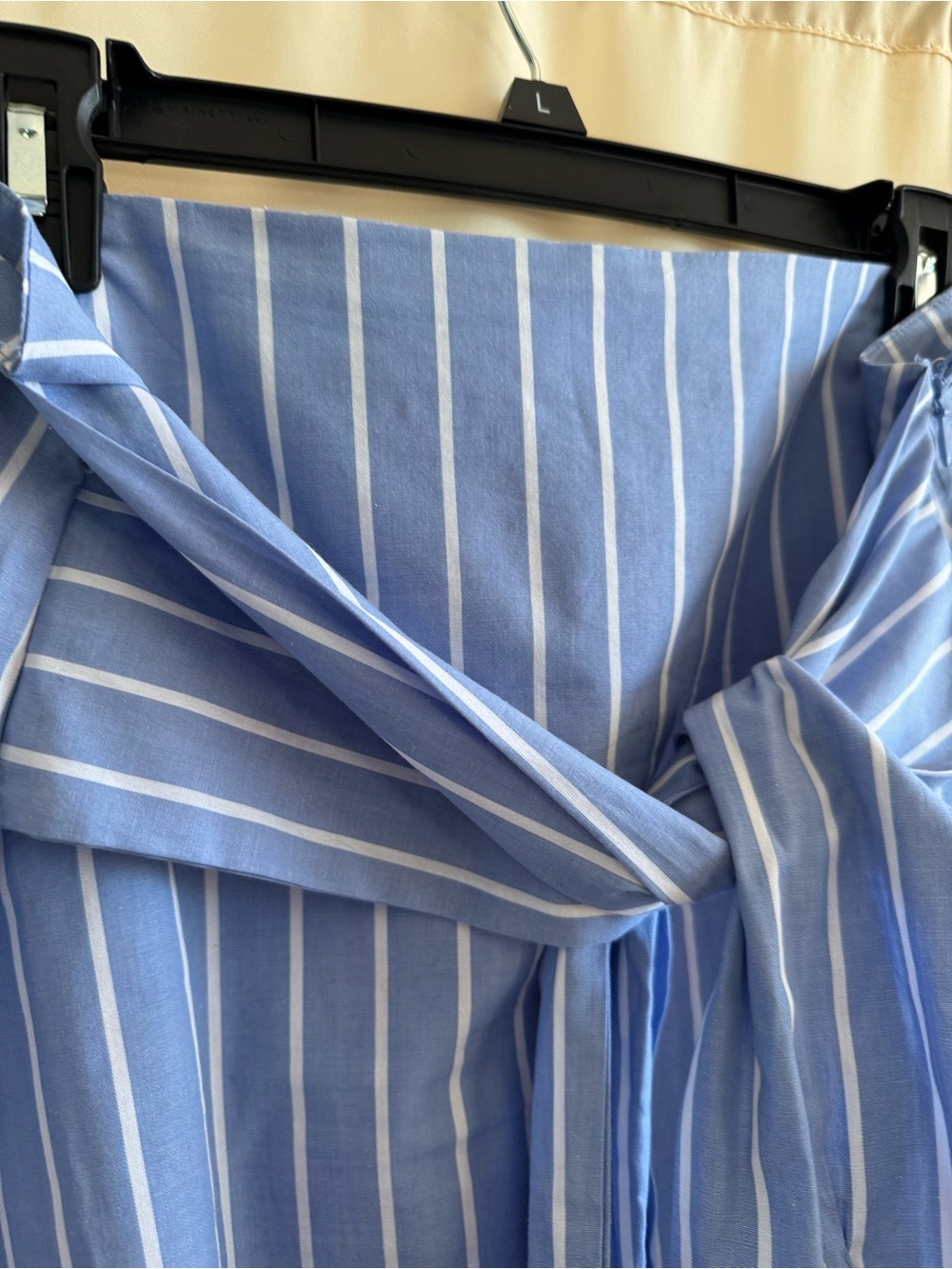 Socialite Blue and White Striped Tie-Front Skirt - Picture 9 of 9